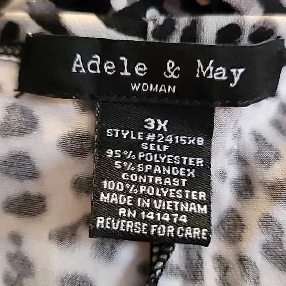 Adele & May black and grey sleeveless top with overlay - Picture 4 of 5